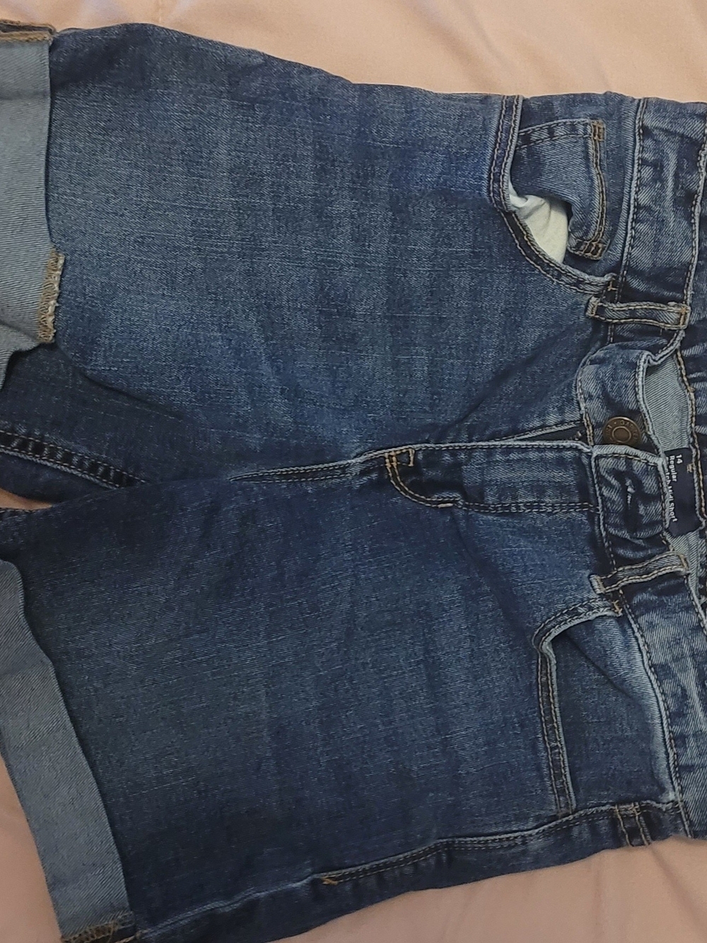 GAP Blue Denim Midi Stretch Shorts